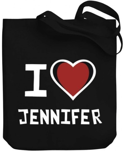 I love Jennifer Bicolor Heart Canvas Tote Bag 10.5" x 16" x 4 $20.39 Totes