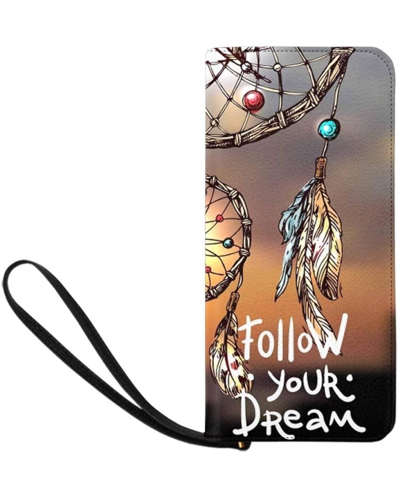 Boho Ethnic Dreamcatcher Womens Clutch Wallet Large Wristlet Zipper Clutch Large Travel Purse Design 2 $17.99 Clutches