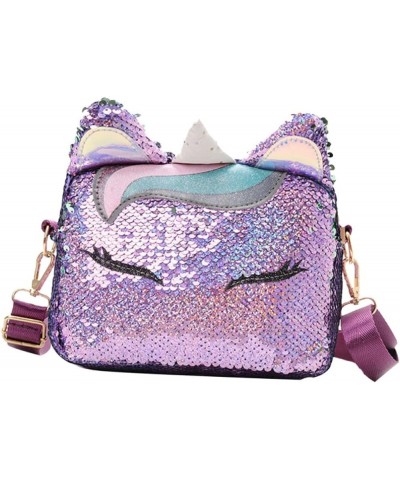 2 Pcs Glitter Shoulder Bag Girls Hand Bag for Womens Cute Purse for Unicorn Ear Shaped Bags Rainbow As Shownx2pcs $16.22 Wallets