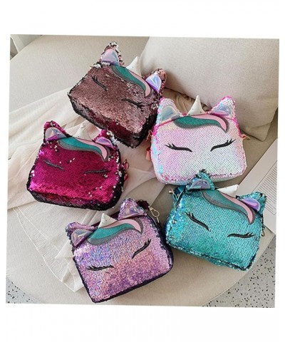 2 Pcs Glitter Shoulder Bag Girls Hand Bag for Womens Cute Purse for Unicorn Ear Shaped Bags Rainbow As Shownx2pcs $16.22 Wallets