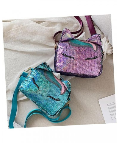 2 Pcs Glitter Shoulder Bag Girls Hand Bag for Womens Cute Purse for Unicorn Ear Shaped Bags Rainbow As Shownx2pcs $16.22 Wallets