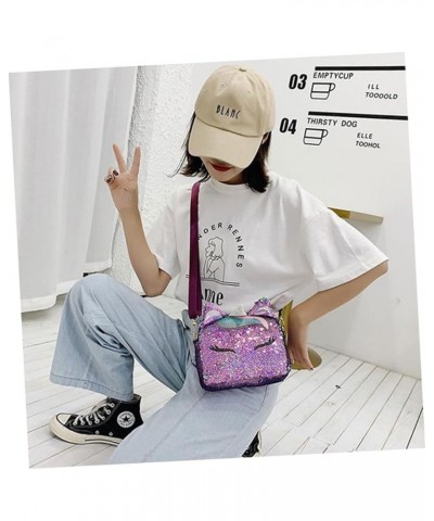 2 Pcs Glitter Shoulder Bag Girls Hand Bag for Womens Cute Purse for Unicorn Ear Shaped Bags Rainbow As Shownx2pcs $16.22 Wallets