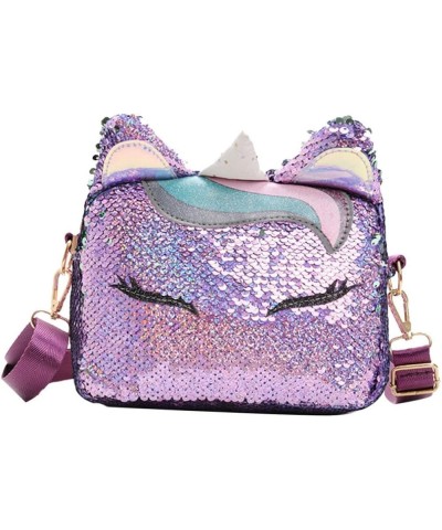 2 Pcs Glitter Shoulder Bag Girls Hand Bag for Womens Cute Purse for Unicorn Ear Shaped Bags Rainbow As Shownx2pcs $16.22 Wallets