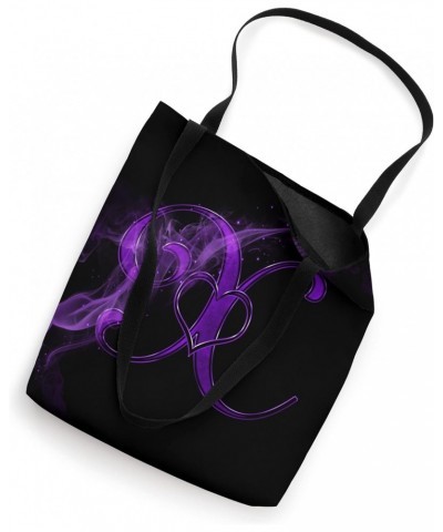 Smoke Heart Letter X Purple Fire Steam Fog Whirl Love Name Tote Bag $10.49 Totes