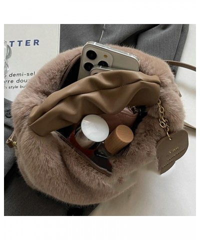 Hobo Bag Women Trendy Hobo Handbag Purse Soft PU Leather Shoulder Crossbody Bag Small Clutch with Pendant D Coffee $36.27 Totes