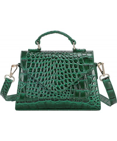 Crocodile Crossbody Shoulder Bags for Women, Small Trendy Purse for Phone, Womens Top Handle Clutches Handbags Green $19.43 T...