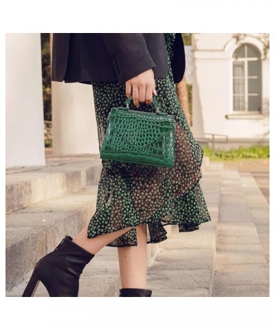 Crocodile Crossbody Shoulder Bags for Women, Small Trendy Purse for Phone, Womens Top Handle Clutches Handbags Green $19.43 T...