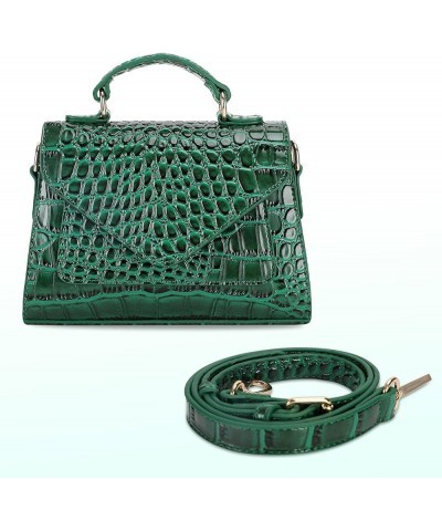 Crocodile Crossbody Shoulder Bags for Women, Small Trendy Purse for Phone, Womens Top Handle Clutches Handbags Green $19.43 T...