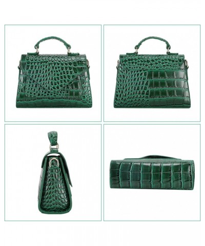 Crocodile Crossbody Shoulder Bags for Women, Small Trendy Purse for Phone, Womens Top Handle Clutches Handbags Green $19.43 T...