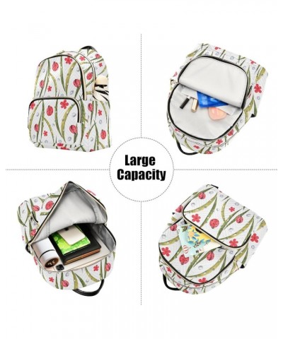 Ladybugs Daisies Leaves Dew Women Backpack Purse Shoulder Bag Color Medium $19.13 Backpacks