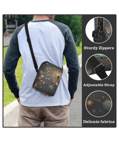 Art Drawing Galaxy Small Crossbody Sling Bag for Women Men, Zipper Closure Messenger Bags Purse with Card Phone Passport Comp...