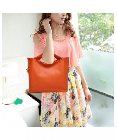 Ziming® Women Tote Bag Handbag Soft Leather Wallet Large Capacity Purse Zip Closure Orange $20.81 Totes