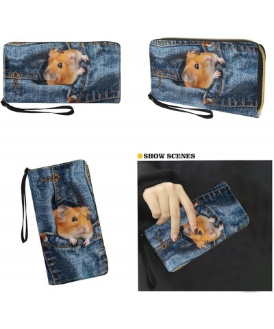 Handbags for Women Large Capacity Crossbody Totes with Wallet Clutch 2pcs Set Denim Squirrel $19.35 Satchels