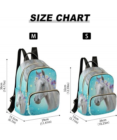 Mini Backpack Horse Flower Fashion Backpack Purse for Women,Handbag Shoulder Bag Casual Daypack, Ladies Gift for College Work...