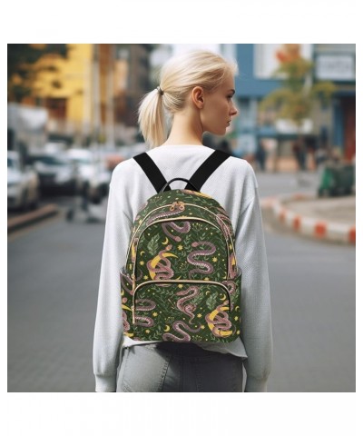 Backpack Purse for Women Magic Snake Moon, Mini Fashion Backpack Stars Leaves Lightweight Casual Daypack Shoulder Bag Travel ...