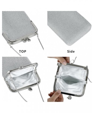 Evening Handbags Clutch Purses for Women Metal mesh Small Crossbody Bag Cell Phone Purse Wallet Silver-e $11.79 Evening Bags