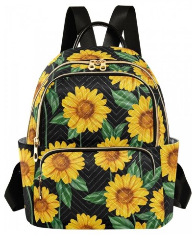 Yellow Sunflower Floral Mini Backpack Purse for Women Travel Bag Fashion Daypack Back Pack Shoulder Bag Multicolor Small $17....