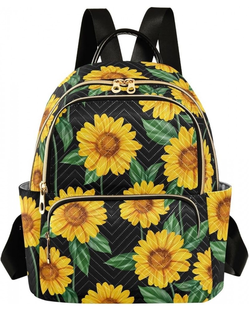 Yellow Sunflower Floral Mini Backpack Purse for Women Travel Bag Fashion Daypack Back Pack Shoulder Bag Multicolor Small $17....