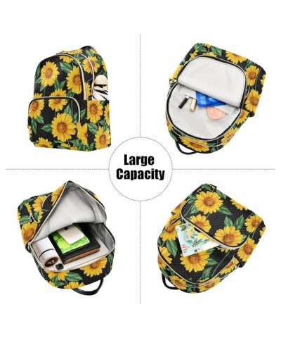 Yellow Sunflower Floral Mini Backpack Purse for Women Travel Bag Fashion Daypack Back Pack Shoulder Bag Multicolor Small $17....