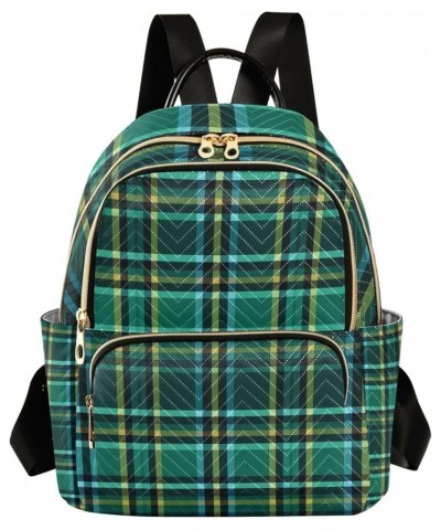 Small Backpack Purse for Women, Green St. Patrick Plaid Travel Bag Casual Daypack Shoulder Bag Small $16.20 Backpacks