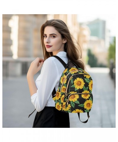 Yellow Sunflower Floral Mini Backpack Purse for Women Travel Bag Fashion Daypack Back Pack Shoulder Bag Multicolor Small $17....