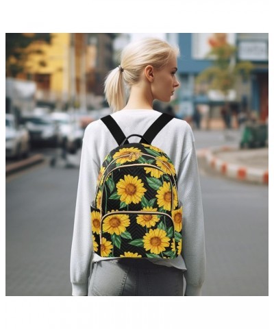 Yellow Sunflower Floral Mini Backpack Purse for Women Travel Bag Fashion Daypack Back Pack Shoulder Bag Multicolor Small $17....