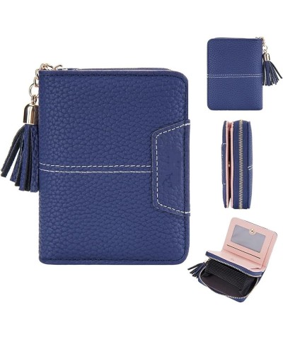 Short Women Wallets Card Holders Female Purse Coin Pocket Zipper Organ Card Bag Women's Wallet (Color : Dark Blue) Dark Blue ...