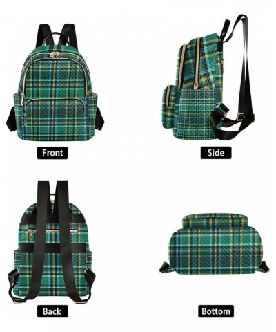 Small Backpack Purse for Women, Green St. Patrick Plaid Travel Bag Casual Daypack Shoulder Bag Small $16.20 Backpacks