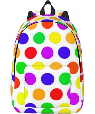 Beautiful Polka Dot Print Unisex Canvas Backpack Cute Backpack For Travel Sports Casual Aesthetic Backpack Black Small $24.18...