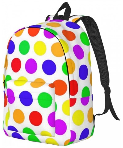 Beautiful Polka Dot Print Unisex Canvas Backpack Cute Backpack For Travel Sports Casual Aesthetic Backpack Black Small $24.18...