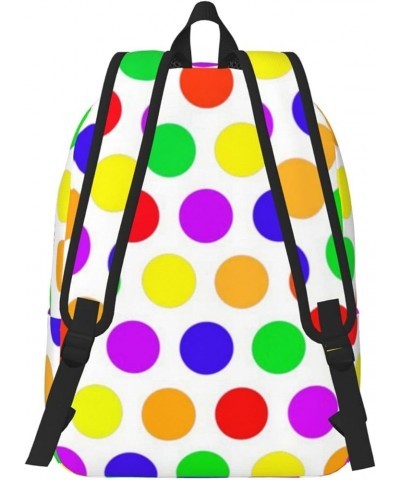 Beautiful Polka Dot Print Unisex Canvas Backpack Cute Backpack For Travel Sports Casual Aesthetic Backpack Black Small $24.18...