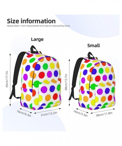 Beautiful Polka Dot Print Unisex Canvas Backpack Cute Backpack For Travel Sports Casual Aesthetic Backpack Black Small $24.18...