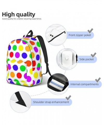 Beautiful Polka Dot Print Unisex Canvas Backpack Cute Backpack For Travel Sports Casual Aesthetic Backpack Black Small $24.18...