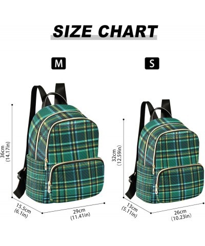 Small Backpack Purse for Women, Green St. Patrick Plaid Travel Bag Casual Daypack Shoulder Bag Small $16.20 Backpacks