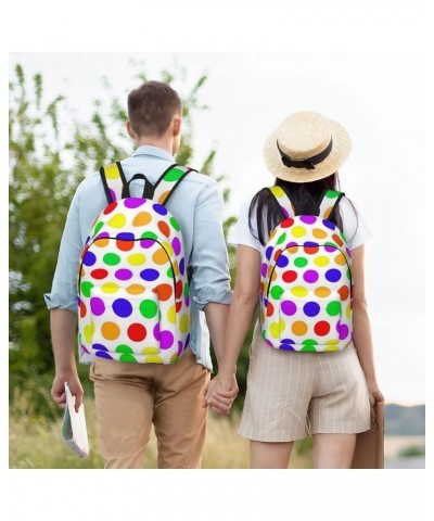 Beautiful Polka Dot Print Unisex Canvas Backpack Cute Backpack For Travel Sports Casual Aesthetic Backpack Black Small $24.18...