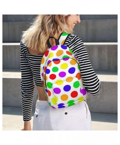 Beautiful Polka Dot Print Unisex Canvas Backpack Cute Backpack For Travel Sports Casual Aesthetic Backpack Black Small $24.18...