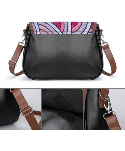 Printed Crossbody Bags Women City Leather Shoulder Bag Satchel Hobo Bags Trendy Green White Flower Color13 $29.99 Hobo Bags