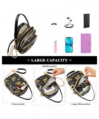 Small Crossbody Bags for Women Trendy Golden Bee Travel Sling Bag Women's Crossbody Handbags Satchel Bags $10.40 Satchels