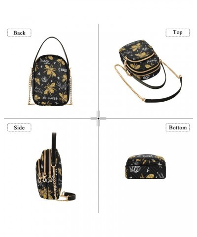 Small Crossbody Bags for Women Trendy Golden Bee Travel Sling Bag Women's Crossbody Handbags Satchel Bags $10.40 Satchels