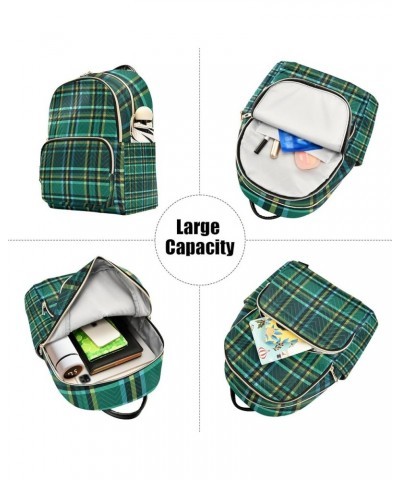 Small Backpack Purse for Women, Green St. Patrick Plaid Travel Bag Casual Daypack Shoulder Bag Small $16.20 Backpacks