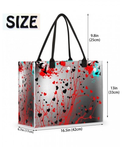 Heart Splashes Abstract Large Tote Bag Shoulder Bag For Women Teachers Nurses Work Shopping Travel Handbag Purse $12.48 Totes