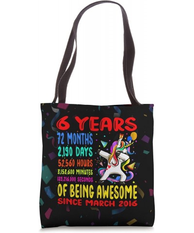 6 Years Of Being Awesome 6th Birthday Kids Dabbing Unicorn Tote Bag $11.25 Totes