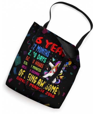 6 Years Of Being Awesome 6th Birthday Kids Dabbing Unicorn Tote Bag $11.25 Totes