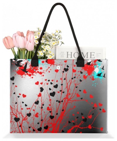 Heart Splashes Abstract Large Tote Bag Shoulder Bag For Women Teachers Nurses Work Shopping Travel Handbag Purse $12.48 Totes