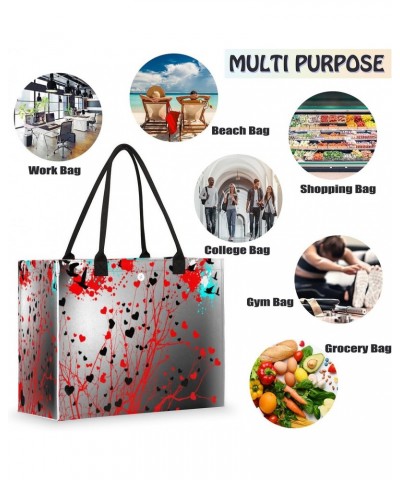 Heart Splashes Abstract Large Tote Bag Shoulder Bag For Women Teachers Nurses Work Shopping Travel Handbag Purse $12.48 Totes