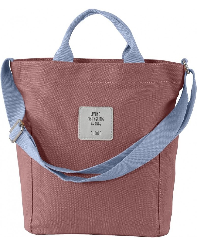 Canvas Tote Bag for Women Crossbody Bag Casual Shoulder Purse Handbag Brick Red $13.74 Totes