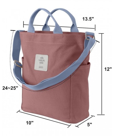 Canvas Tote Bag for Women Crossbody Bag Casual Shoulder Purse Handbag Brick Red $13.74 Totes