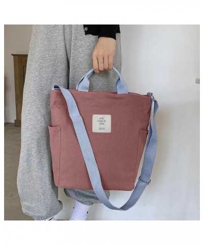 Canvas Tote Bag for Women Crossbody Bag Casual Shoulder Purse Handbag Brick Red $13.74 Totes