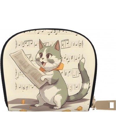 Small Wallets Woman Credit Card Holder For Women Coin Purse Leather Card Wallet (Cartoon Singing Cats) $10.80 Wallets