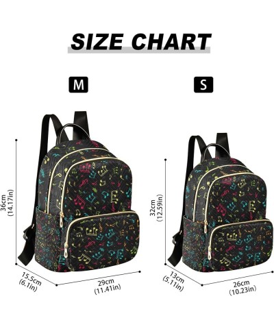 Music Notes Pattern Backpack Purse for Women, Shoulder Bag Lightweight Mini Backpack Casual Daypack Back Pack Small(11.41'' x...